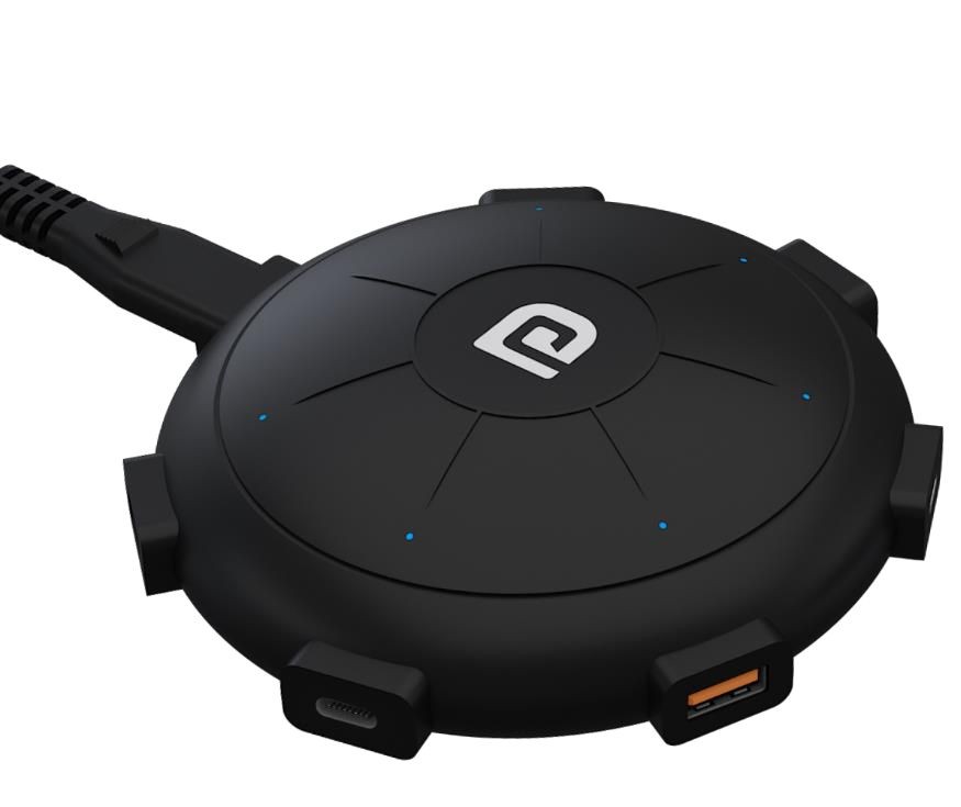 Portronics UFO PRO POR-1094 6Ports, 60W Charging Station with PD + QC Output (Black)